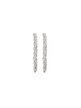 1.04ct Diamond 18K Gold Draped Chain Earrings