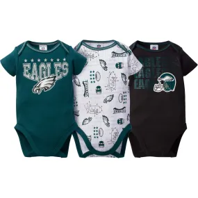 3-Pack Phila Eagles Baby Boys Short Sleeve Bodysuit