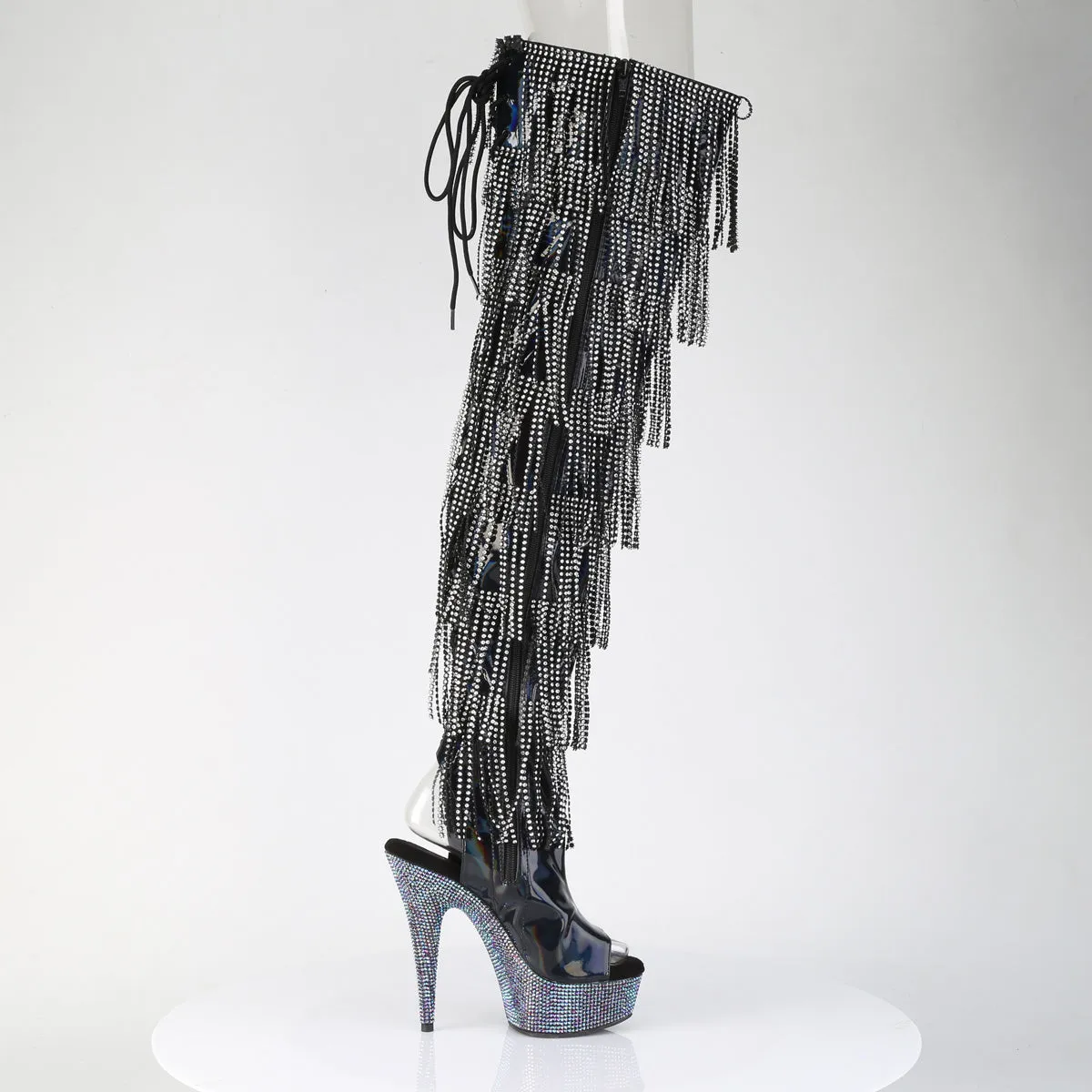 BEJEWELED-3017HG-RSF Fringe Thigh High Platform Boots