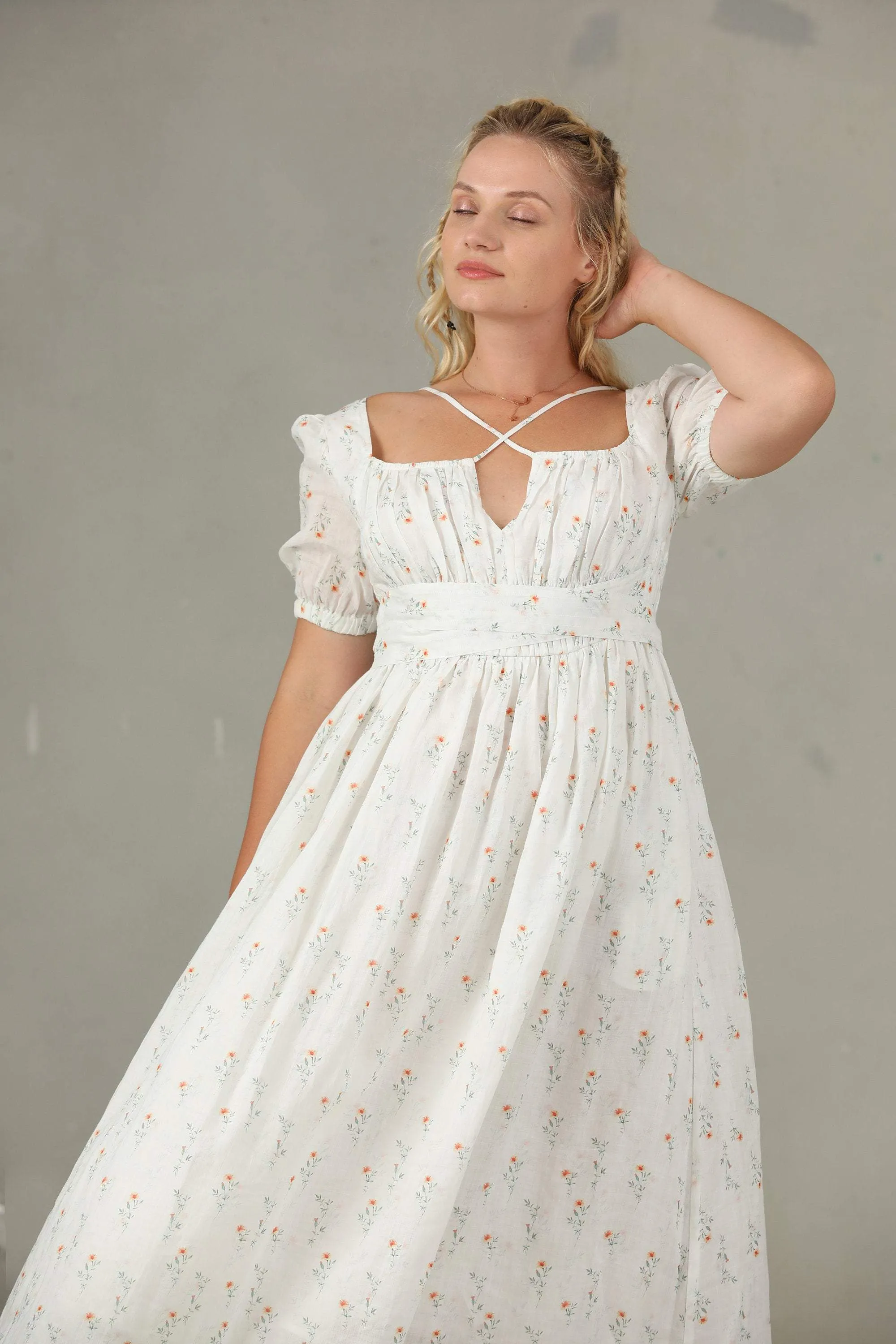 BERGAMOTE 20 |Floral Linen Dress