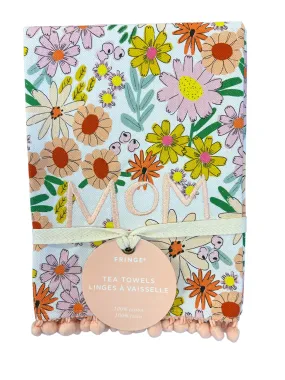 Best Mom Floral Tea Towel