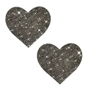 Black Ballerina Bling I Heart U Nipple Cover Pasties