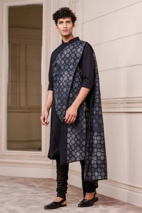 Black Draped Kurta