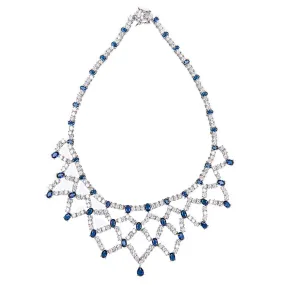 Blue Sapphire Bib Necklace