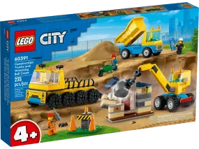 Construction Trucks and Wrecking Ball Crane 60391 (235 Pieces)