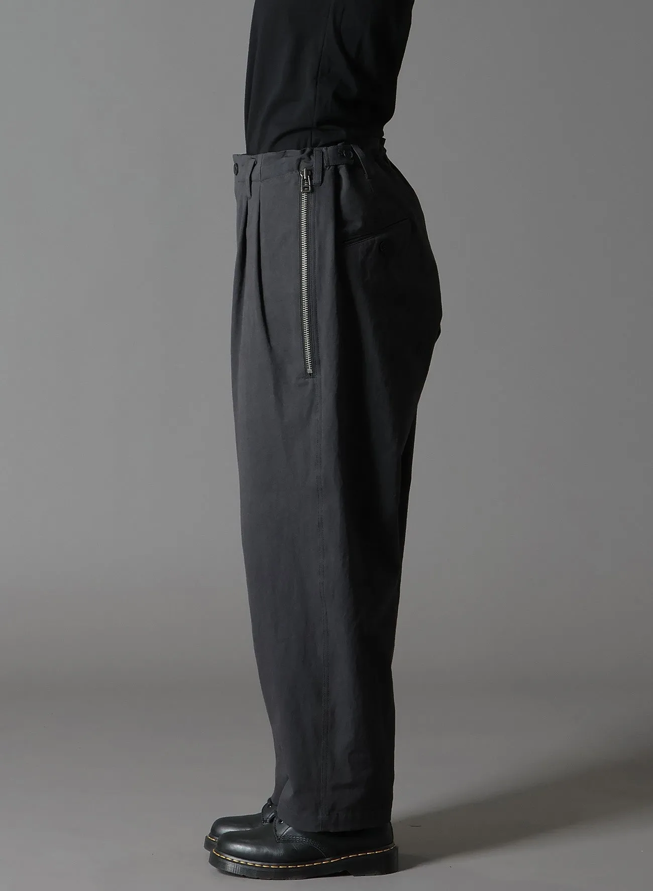 COTTON POPLIN WA ZIPPER POCKET PANTS