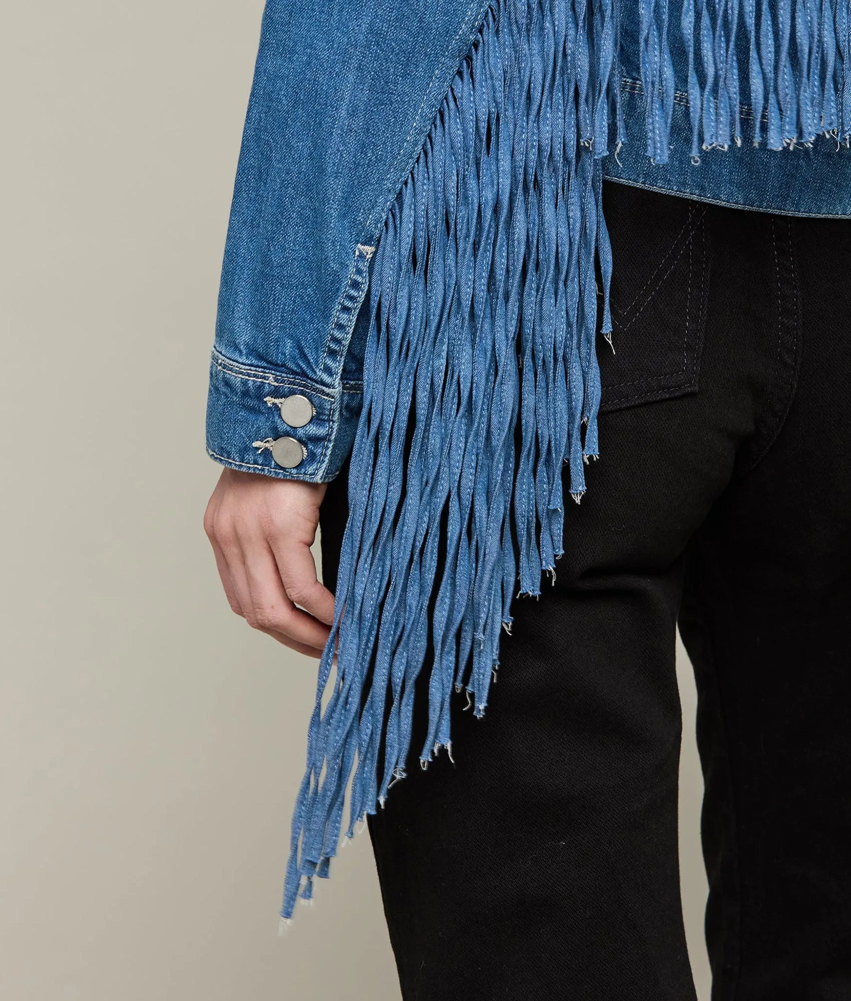 Denim Fringe Jacket :: Denim