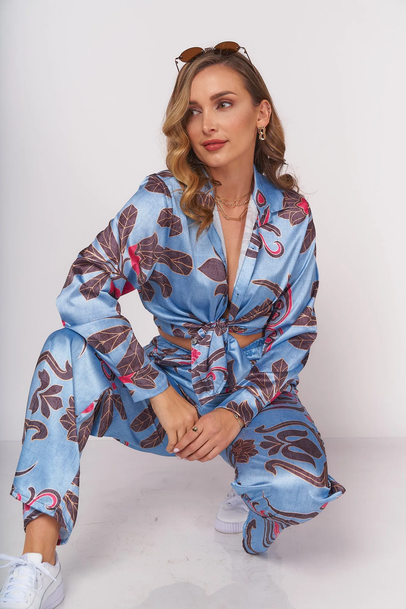 Floral Print Top and Pants Set