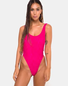 Goddess Swimsuit in Lace Fuschia Pink