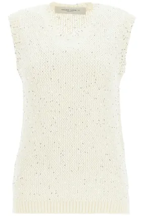 GOLDEN GOOSE knitted vest with sequins embell