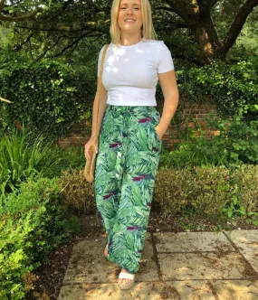 Green Leaf Wide Leg Trousers