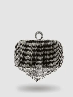 Jewelled Fringe Minaudiere With Ring Closure