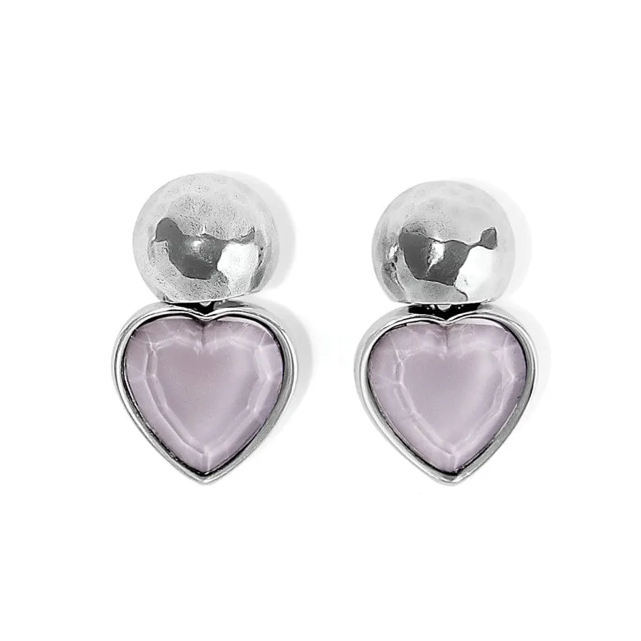 Loving Heart Post Drop Earrings