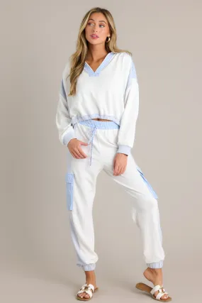 Moving Forward Light Blue Cargo Jogger Sweatpants