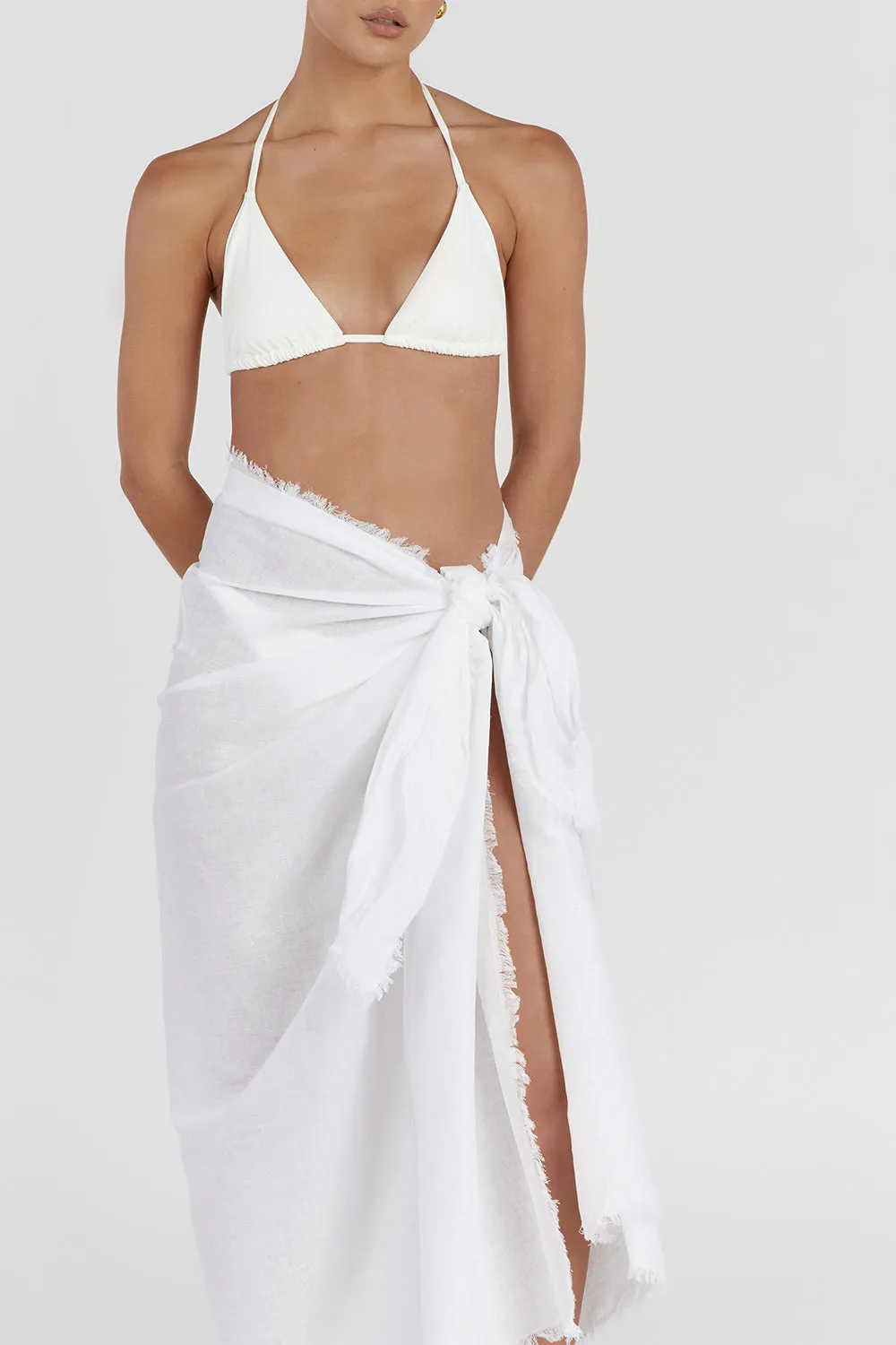 NOVA WHITE LINEN SARONG