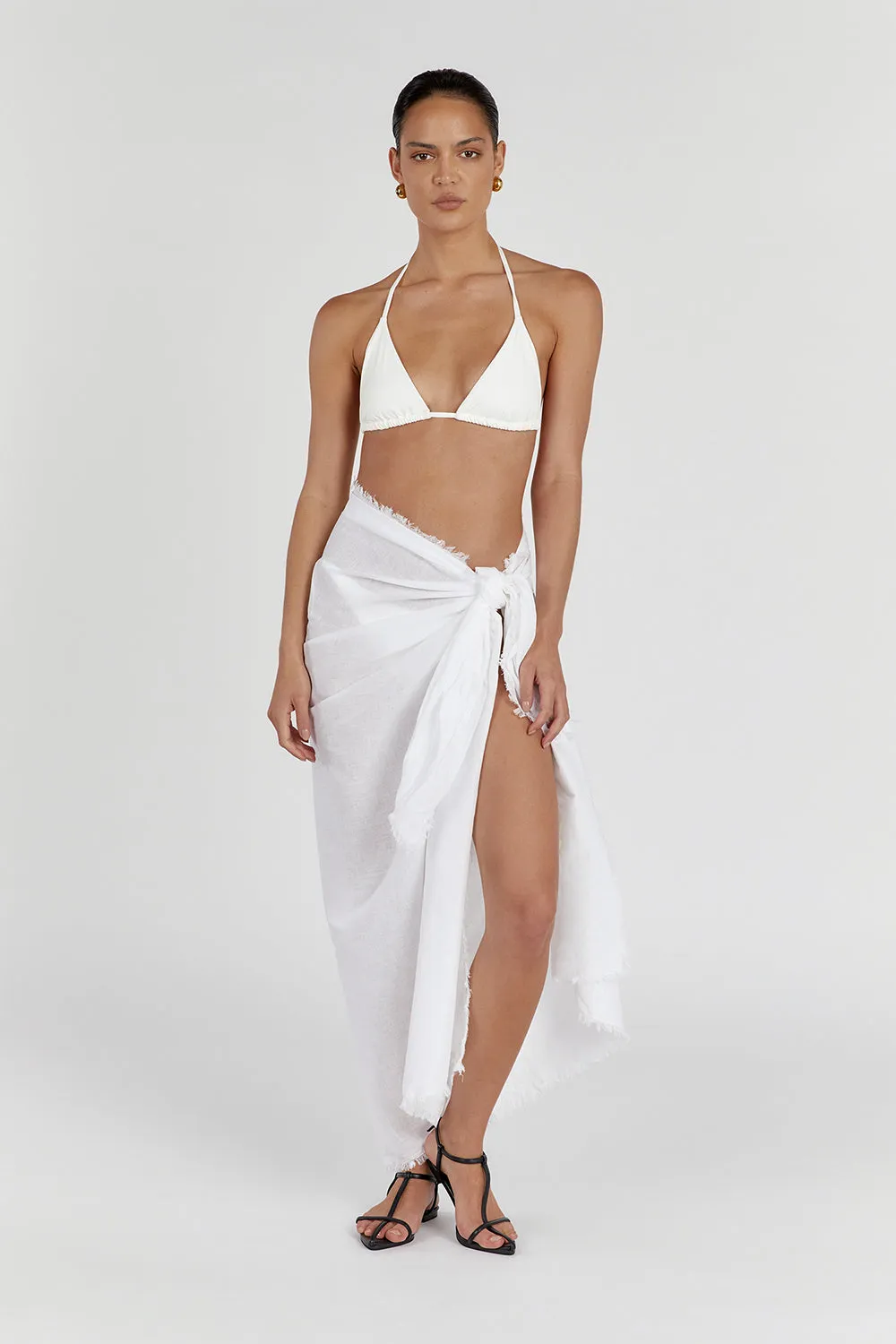 NOVA WHITE LINEN SARONG