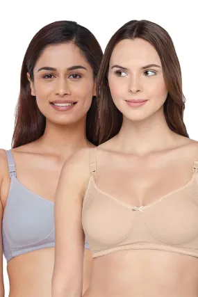 Organic Cotton Antimicrobial Soft feeding Bra (Pack of 2)-IMB005A_5D