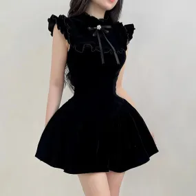 'Rockout' Black Alt Velvet Dress