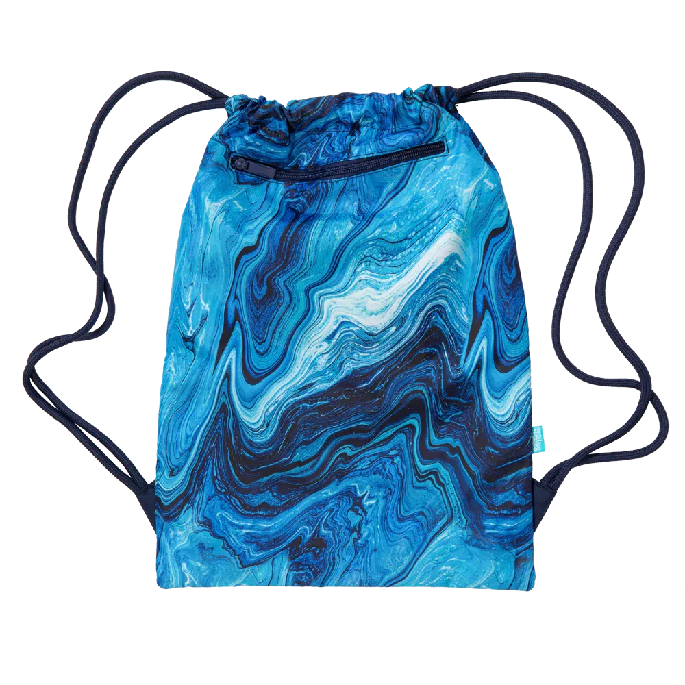 Spencil Ocean Marble Drawstring Sports Bag