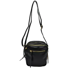 Trendy Leather Crossbody Bag With Shoulder Strap