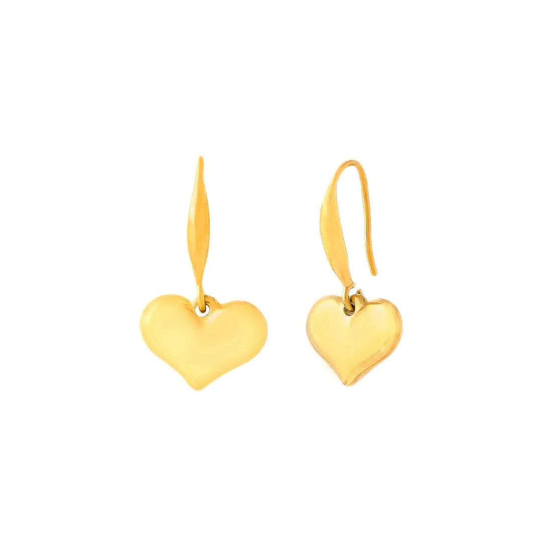 Yellow Chimes Earrings for Women and Girls Fashion Golden Drop Earrings | Gold Plated Valentine's Day Special Love Heart Drop Earrings | Birthday Gift for Girls and Women Anniversary Gift for Wife