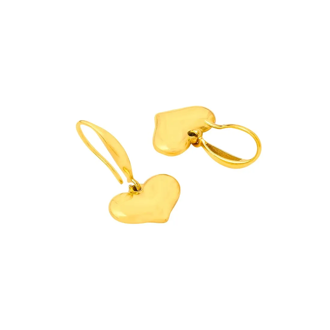 Yellow Chimes Earrings for Women and Girls Fashion Golden Drop Earrings | Gold Plated Valentine's Day Special Love Heart Drop Earrings | Birthday Gift for Girls and Women Anniversary Gift for Wife